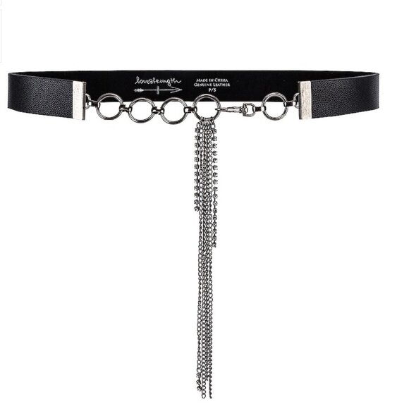 NWOT love strength leather and rhinestone belt, M/L - Picture 1 of 7